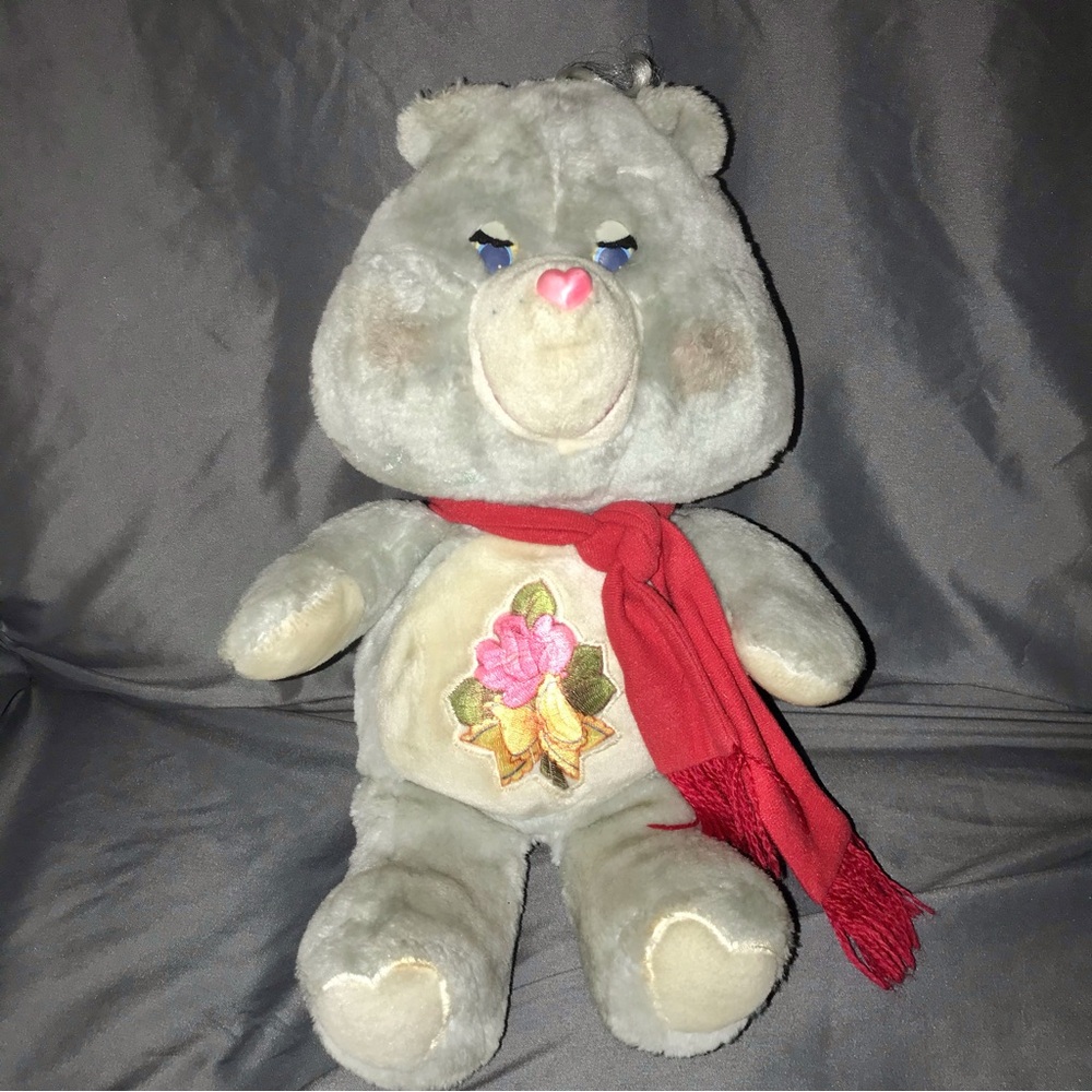 Vintage 1983 Kenner Care Bears grams bear gray plush stuffed animal